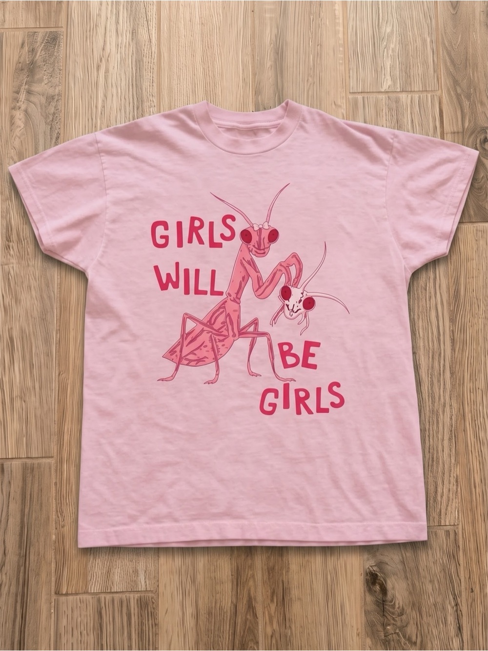 Girls Will Be Girls Pink Graphic Tee for